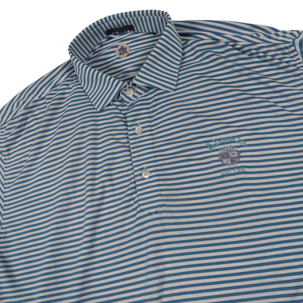 Turtleson Abacoa Golf Club Performance Striped Polo Shirt Men's Large